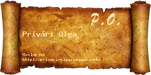 Privári Olga névjegykártya